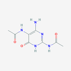 molecular formula C8H11N5O3 B12928508 N,N'-(6-Amino-4-oxo-1,4-dihydropyrimidine-2,5-diyl)diacetamide CAS No. 90180-99-7