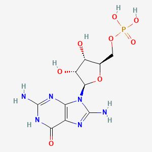 molecular formula C10H15N6O8P B12928632 8-Aminoguanosine 5'-(dihydrogen phosphate) CAS No. 57460-97-6