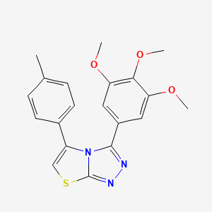 molecular formula C20H19N3O3S B12928668 Thiazolo(2,3-c)-1,2,4-triazole, 5-(4-methylphenyl)-3-(3,4,5-trimethoxyphenyl)- CAS No. 140423-96-7