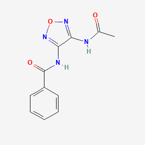 molecular formula C11H10N4O3 B12928677 N-(4-acetamido-1,2,5-oxadiazol-3-yl)benzamide CAS No. 640238-21-7