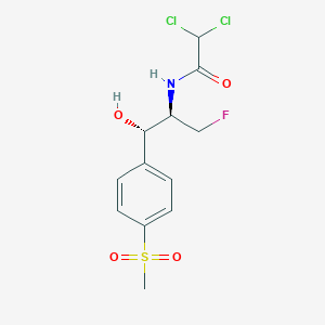 molecular formula C12H14Cl2FNO4S B12928694 rel-(1R,2S)--N-[1-(Fluoromethyl)-2-hydroxy-2-(4-(methylsulforyl)phenyl)ethyl]-2,2-dichloroacetamide 