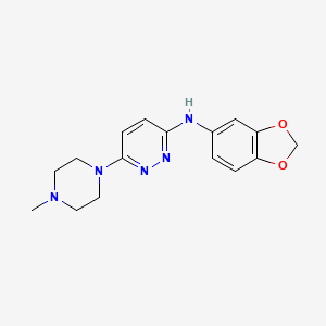 molecular formula C16H19N5O2 B12928731 N-(2H-1,3-Benzodioxol-5-yl)-6-(4-methylpiperazin-1-yl)pyridazin-3-amine CAS No. 61472-05-7