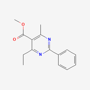 molecular formula C15H16N2O2 B12928740 Methyl 4-ethyl-6-methyl-2-phenylpyrimidine-5-carboxylate CAS No. 832090-50-3