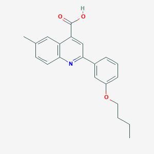 molecular formula C21H21NO3 B1292880 2-(3-Butoxyphenyl)-6-methylquinoline-4-carboxylic acid CAS No. 932928-74-0