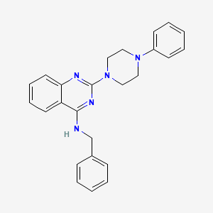 molecular formula C25H25N5 B12928885 N-benzyl-2-(4-phenylpiperazin-1-yl)quinazolin-4-amine CAS No. 166039-49-2