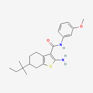 molecular formula C21H28N2O2S B1292893 2-Amino-N-(3-methoxyphenyl)-6-tert-pentyl-4,5,6,7-tetrahydrobenzo[b]thiophene-3-carboxamide CAS No. 865419-00-7