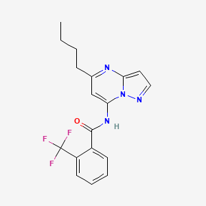 molecular formula C18H17F3N4O B12929012 N-(5-Butylpyrazolo[1,5-a]pyrimidin-7-yl)-2-(trifluoromethyl)benzamide CAS No. 174858-58-3
