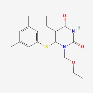 molecular formula C17H22N2O3S B12929044 5-Ethyl-1-ethoxymethyl-6-(3,5-dimethylphenylthio)uracil CAS No. 136011-44-4
