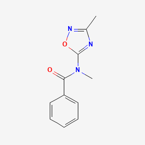 molecular formula C11H11N3O2 B12929087 N-Methyl-N-(3-methyl-1,2,4-oxadiazol-5-yl)benzamide CAS No. 62347-47-1
