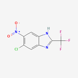 molecular formula C8H3ClF3N3O2 B12929142 Benzimidazole, 5-chloro-6-nitro-2-(trifluoromethyl)- CAS No. 6609-40-1