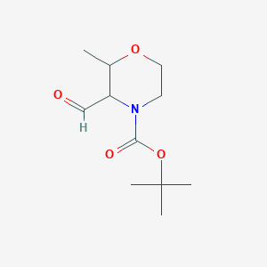 molecular formula C11H19NO4 B12929178 tert-Butyl 3-formyl-2-methylmorpholine-4-carboxylate 