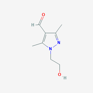 molecular formula C8H12N2O2 B1292918 1-(2-hydroxyethyl)-3,5-dimethyl-1H-pyrazole-4-carbaldehyde CAS No. 1099772-09-4