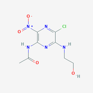 molecular formula C8H10ClN5O4 B12929218 N-(5-Chloro-6-((2-hydroxyethyl)amino)-3-nitropyrazin-2-yl)acetamide CAS No. 87591-65-9