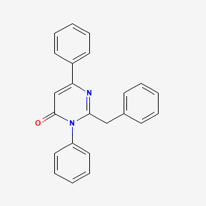 molecular formula C23H18N2O B12929273 2-Benzyl-3,6-diphenylpyrimidin-4(3H)-one CAS No. 89069-92-1