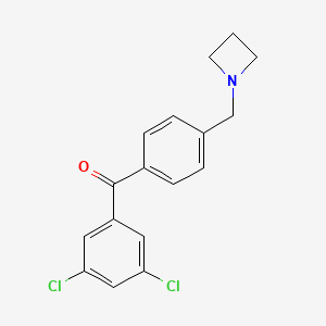 molecular formula C17H15Cl2NO B1292929 4'-Azetidinomethyl-3,5-dichlorobenzophenone CAS No. 898757-02-3