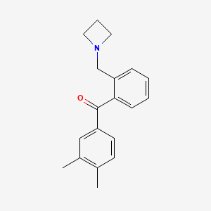 molecular formula C19H21NO B1292934 2'-Azetidinomethyl-3,4-dimethylbenzophenone CAS No. 898754-93-3