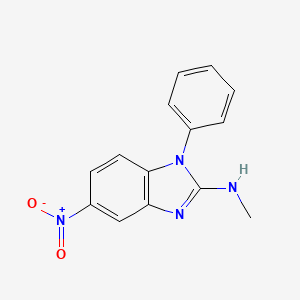 molecular formula C14H12N4O2 B12929372 N-Methyl-5-nitro-1-phenyl-1H-benzimidazol-2-amine CAS No. 832102-65-5