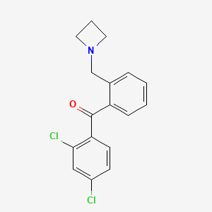 molecular formula C17H15Cl2NO B1292938 2'-Azetidinomethyl-2,4-dichlorobenzophenone CAS No. 898755-23-2
