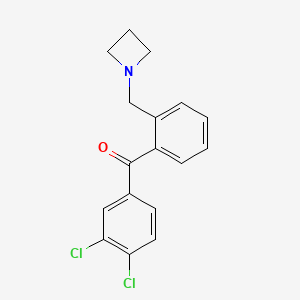 molecular formula C17H15Cl2NO B1292940 2'-Azetidinomethyl-3,4-dichlorobenzophenone CAS No. 898755-27-6