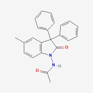 molecular formula C23H20N2O2 B12929426 Acetamide, N-(2,3-dihydro-5-methyl-2-oxo-3,3-diphenyl-1H-indol-1-yl)- CAS No. 61458-19-3