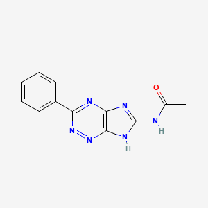 molecular formula C12H10N6O B12929458 Acetamide, N-(3-phenyl-1H-imidazo[4,5-e]-1,2,4-triazin-6-yl)- CAS No. 61602-12-8
