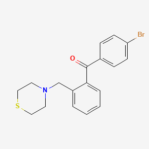 molecular formula C18H18BrNOS B1292946 4'-Bromo-2-thiomorpholinomethyl benzophenone CAS No. 898781-72-1