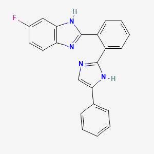 molecular formula C22H15FN4 B12929472 6-fluoro-2-[2-(5-phenyl-1H-imidazol-2-yl)phenyl]-1H-benzimidazole CAS No. 824394-78-7