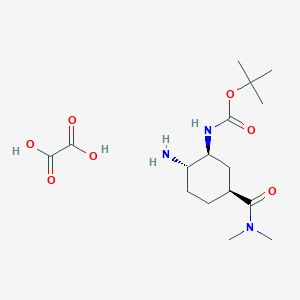 molecular formula C16H29N3O7 B12929566 tert-Butyl ((1S,2S,5S)-2-amino-5-(dimethylcarbamoyl)cyclohexyl)carbamate oxalate 
