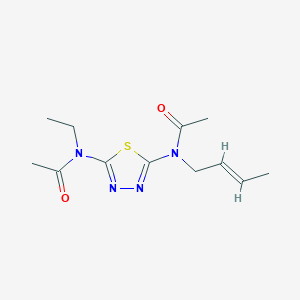 molecular formula C12H18N4O2S B12929649 N-(But-2-en-1-yl)-N-(5-(N-ethylacetamido)-1,3,4-thiadiazol-2-yl)acetamide 