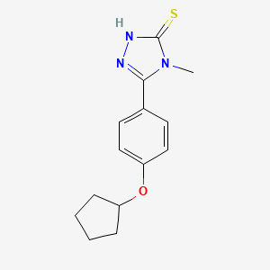 5-[4-(cyclopentyloxy)phenyl]-4-methyl-4H-1,2,4-triazole-3-thiol