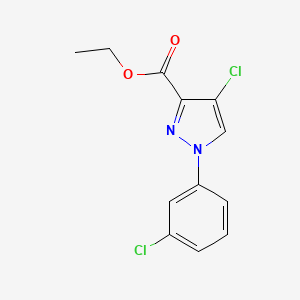 molecular formula C12H10Cl2N2O2 B12929733 Ethyl 4-chloro-1-(3-chlorophenyl)-1H-pyrazole-3-carboxylate 