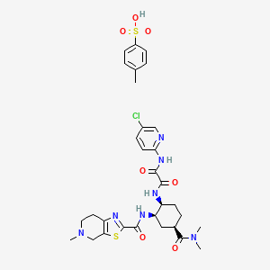 molecular formula C31H38ClN7O7S2 B12929741 N1-(5-Chloropyridin-2-yl)-N2-((1S,2R,4R)-4-(dimethylcarbamoyl)-2-(5-methyl-4,5,6,7-tetrahydrothiazolo[5,4-c]pyridine-2-carboxamido)cyclohexyl)oxalamide 4-methylbenzenesulfonate 