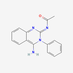 molecular formula C16H14N4O B12929748 N-(4-Imino-3-phenyl-3,4-dihydroquinazolin-2-yl)acetamide 