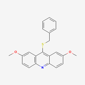 molecular formula C22H19NO2S B12929779 9-(Benzylthio)-2,7-dimethoxyacridine CAS No. 827303-15-1
