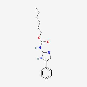 molecular formula C16H23N3O2 B12929864 Hexyl (5-phenyl-4,5-dihydro-1H-imidazol-2-yl)carbamate CAS No. 62780-19-2