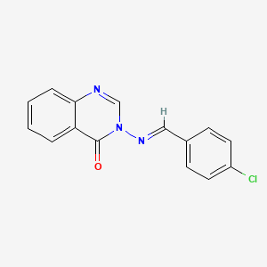 molecular formula C15H10ClN3O B12929925 3-((4-Chlorobenzylidene)amino)quinazolin-4(3H)-one 
