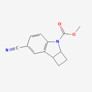 molecular formula C13H12N2O2 B12929937 Methyl 6-cyano-1,2,2a,7b-tetrahydro-3H-cyclobuta[b]indole-3-carboxylate 
