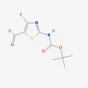 molecular formula C9H11FN2O3S B12929955 tert-Butyl (4-fluoro-5-formylthiazol-2-yl)carbamate 