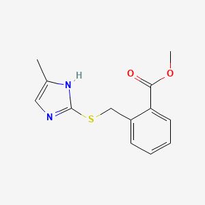 molecular formula C13H14N2O2S B12929958 Methyl 2-{[(5-methyl-1H-imidazol-2-yl)sulfanyl]methyl}benzoate CAS No. 647850-73-5