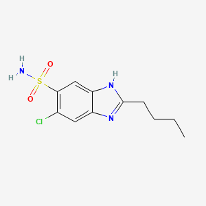 molecular formula C11H14ClN3O2S B12930003 2-Butyl-5-chloro-1H-benzimidazole-6-sulfonamide CAS No. 89725-11-1