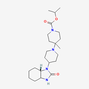 molecular formula C22H38N4O3 B12930061 Isopropyl 4'-methyl-4-((7aS)-2-oxooctahydro-1H-benzo[d]imidazol-1-yl)-[1,4'-bipiperidine]-1'-carboxylate 