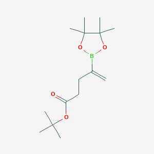 molecular formula C15H27BO4 B12930062 Tert-butyl 4-(4,4,5,5-tetramethyl-1,3,2-dioxaborolan-2-yl)pent-4-enoate 