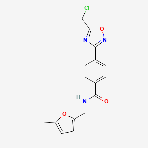 molecular formula C16H14ClN3O3 B1293010 4-[5-(chloromethyl)-1,2,4-oxadiazol-3-yl]-N-[(5-methyl-2-furyl)methyl]benzamide CAS No. 1119452-10-6