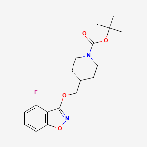 molecular formula C18H23FN2O4 B12930123 tert-Butyl 4-(((4-fluorobenzo[d]isoxazol-3-yl)oxy)methyl)piperidine-1-carboxylate CAS No. 1331782-33-2