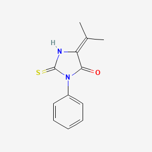 molecular formula C12H12N2OS B12930129 3-Phenyl-5-propan-2-ylidene-2-sulfanylideneimidazolidin-4-one CAS No. 61632-47-1