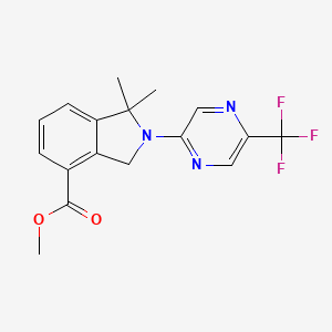 molecular formula C17H16F3N3O2 B12930137 Methyl 1,1-dimethyl-2-(5-(trifluoromethyl)pyrazin-2-yl)isoindoline-4-carboxylate 