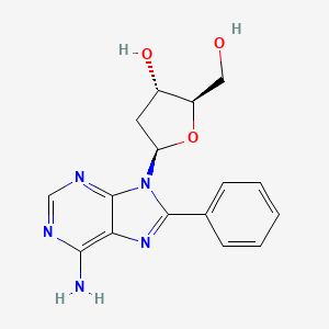molecular formula C16H17N5O3 B12930142 Adenosine, 2'-deoxy-8-phenyl- CAS No. 603106-83-8