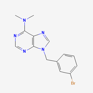 molecular formula C14H14BrN5 B12930146 9H-Purin-6-amine, 9-((3-bromophenyl)methyl)-N,N-dimethyl- CAS No. 112089-13-1