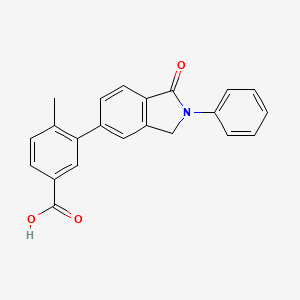 molecular formula C22H17NO3 B12930153 4-Methyl-3-(1-oxo-2-phenyl-2,3-dihydroisoindol-5-yl)benzoic acid CAS No. 918331-74-5
