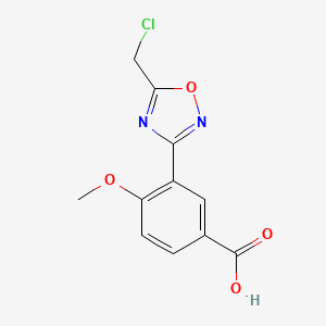 molecular formula C11H9ClN2O4 B1293018 3-[5-(Chloromethyl)-1,2,4-oxadiazol-3-yl]-4-methoxybenzoic acid CAS No. 1119450-89-3